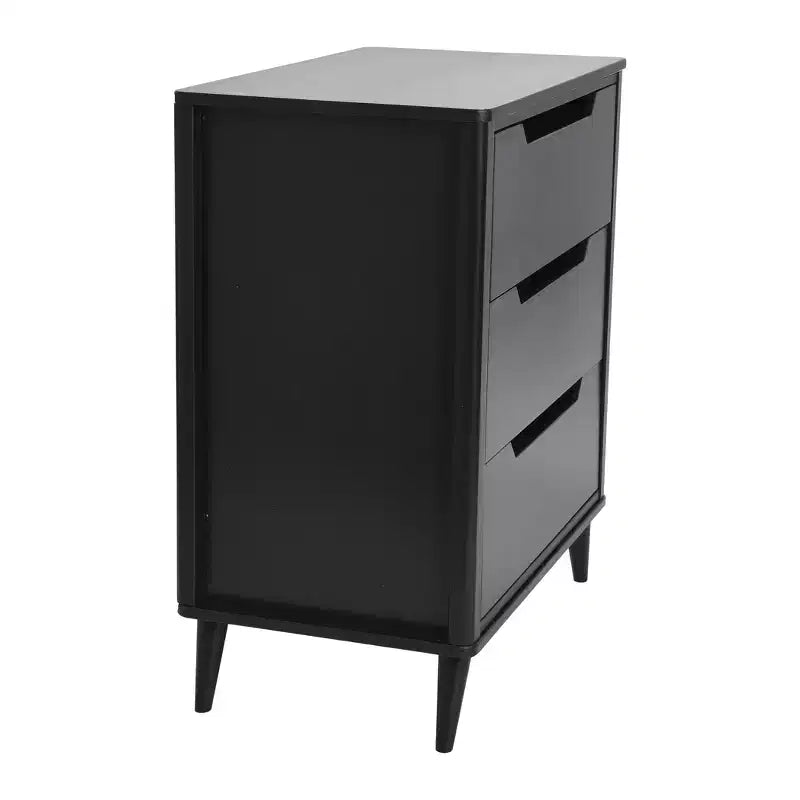 Commode en bois massif Yume Mid-Century Moderne à 3 tiroirs
