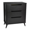 Commode en bois massif Yume Mid-Century Moderne à 3 tiroirs