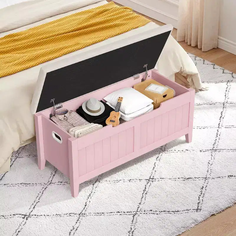 39.4 Banc de rangement en rotin pour entrée avec coussin d'assise, coffre de rangement, banc à chaussures, coffre de rangement pour entrée, salon, chambre à coucher