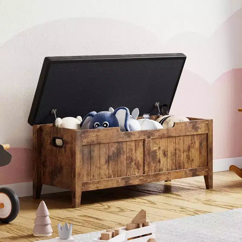 39.4 Banc de rangement en rotin pour entrée avec coussin d'assise, coffre de rangement, banc à chaussures, coffre de rangement pour entrée, salon, chambre à coucher