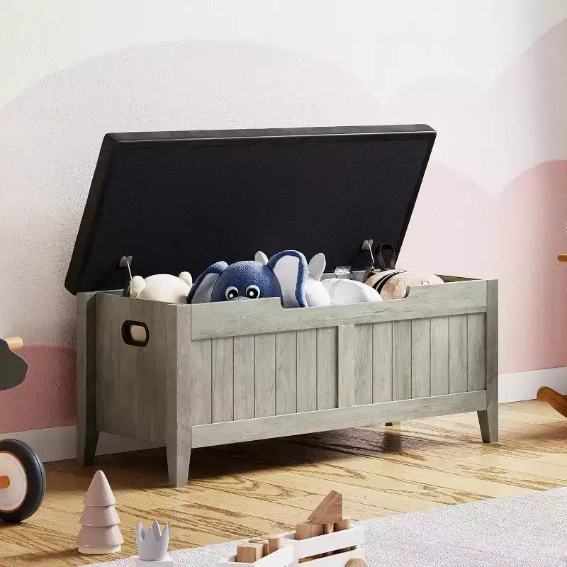 39.4 Banc de rangement en rotin pour entrée avec coussin d'assise, coffre de rangement, banc à chaussures, coffre de rangement pour entrée, salon, chambre à coucher
