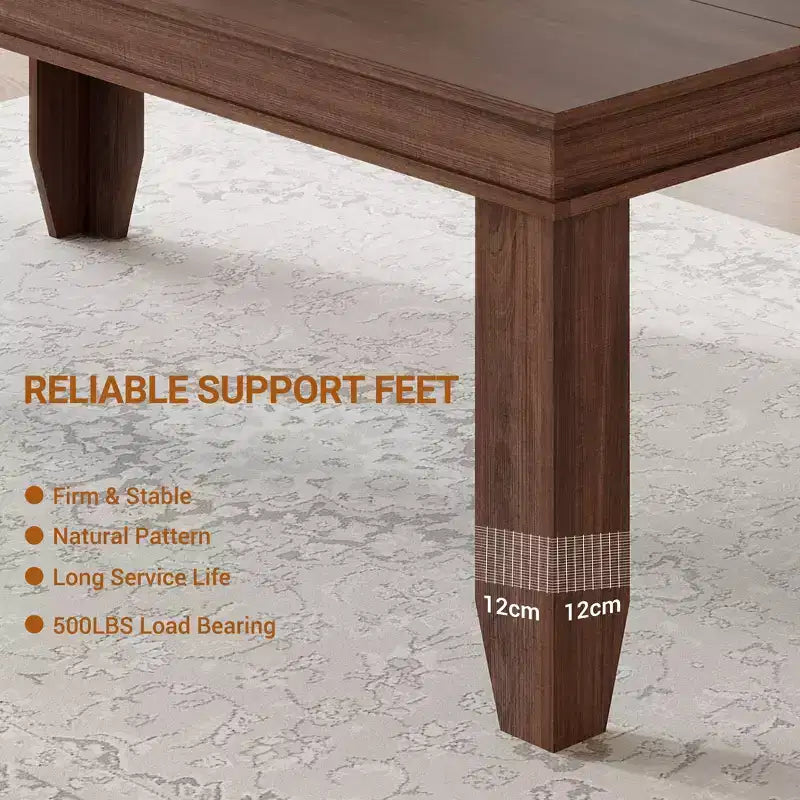 70.87 Inch Farmhouse Dining Table for 6-8 People, Thickened desktopRectangle Dining Room Table with Strong Legs for Living Room, Restaurant