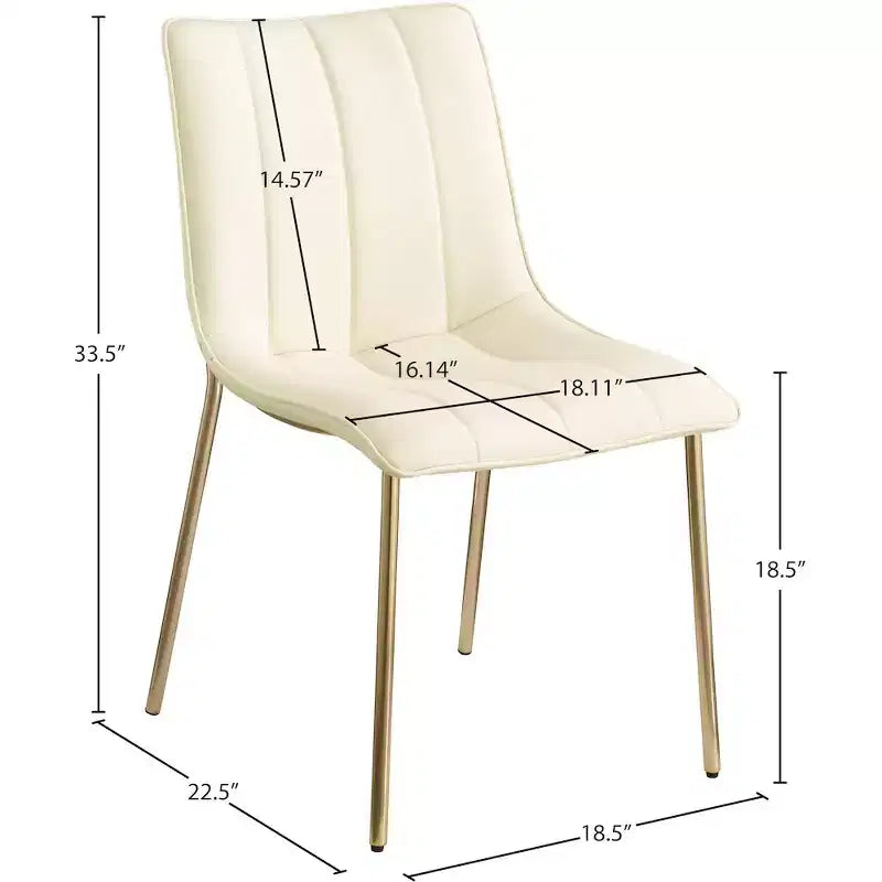 Meridian Furniture,Chaises de salle à manger Isla en cuir végétalien, ensemble de 2