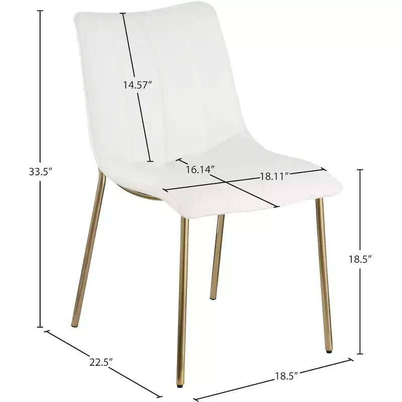 Meridian Furniture,Chaises de salle à manger Isla en cuir végétalien, ensemble de 2