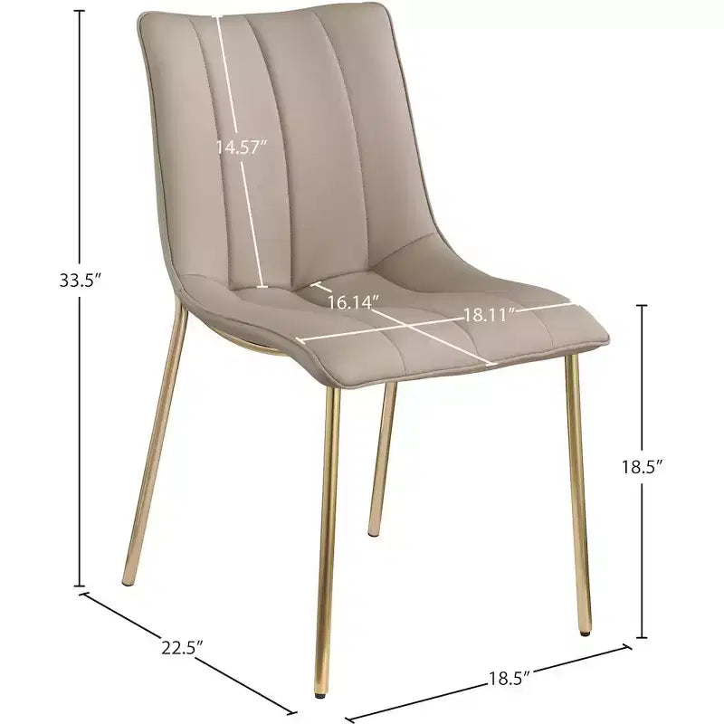Meridian Furniture,Chaises de salle à manger Isla en cuir végétalien, ensemble de 2