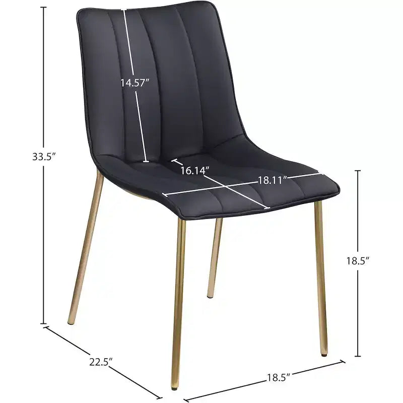 Meridian Furniture,Chaises de salle à manger Isla en cuir végétalien, ensemble de 2