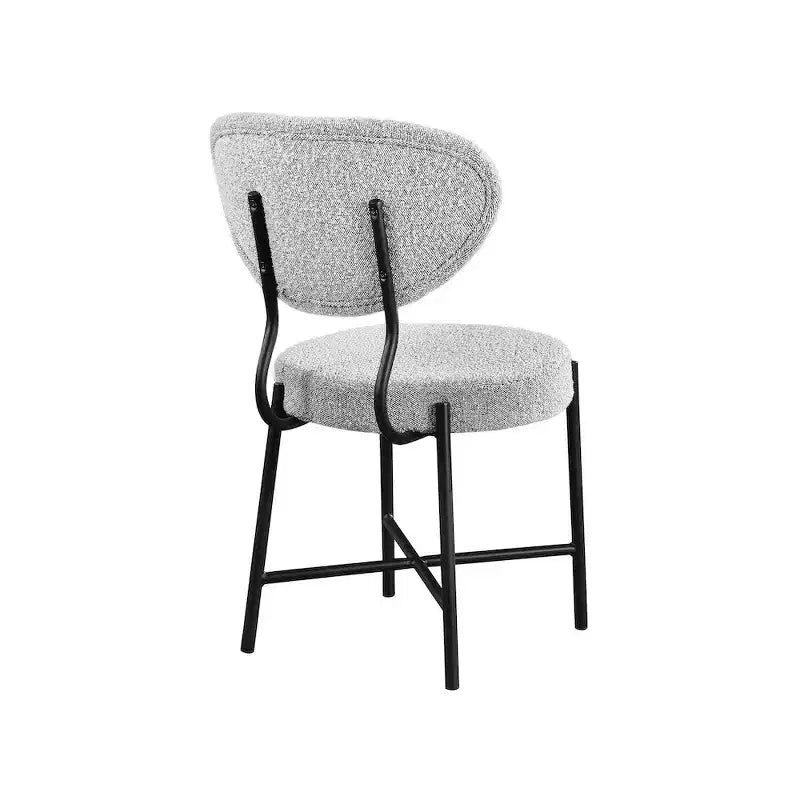 Meridian Furniture, Chaise de salle à manger en tissu bouclé gris Allure, lot de 2
