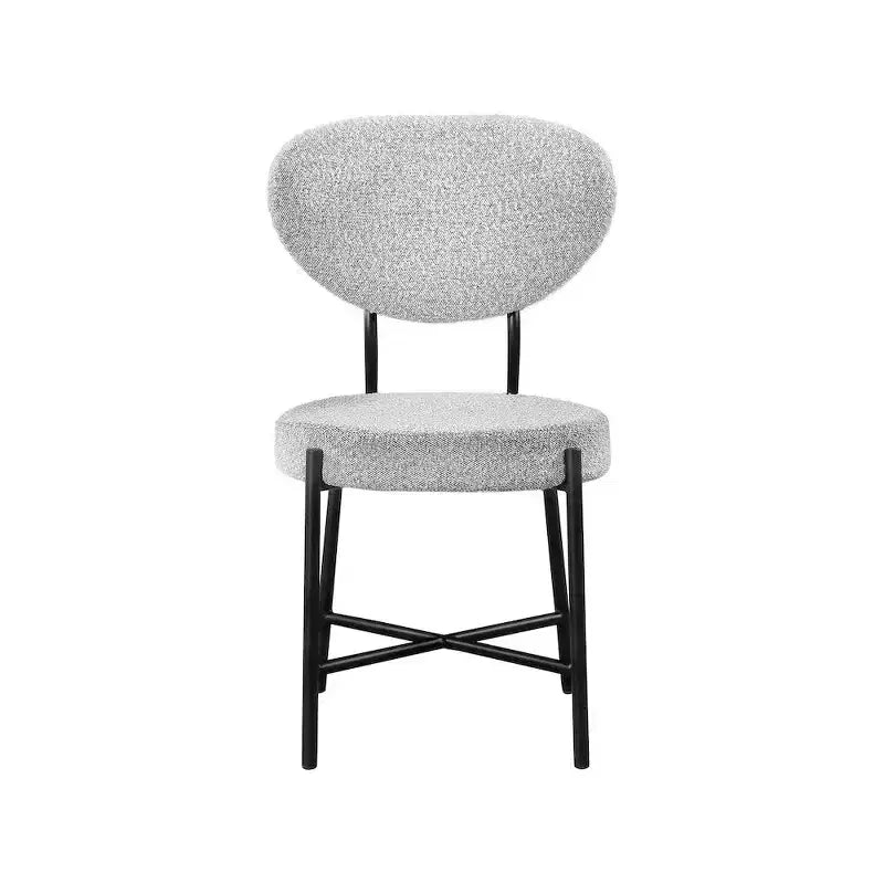 Meridian Furniture, Chaise de salle à manger en tissu bouclé gris Allure, lot de 2