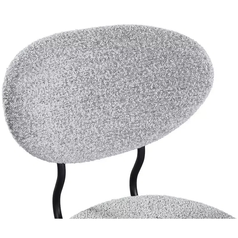 Meridian Furniture, Chaise de salle à manger en tissu bouclé gris Allure, lot de 2