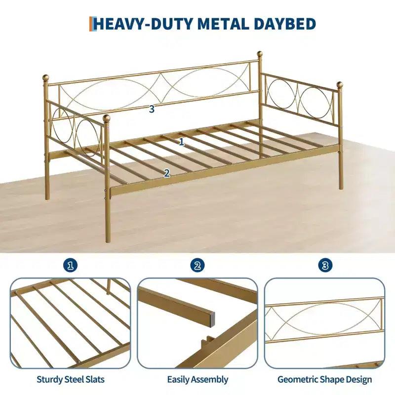 GustoWave Twin daybed, with Steel Slat Support