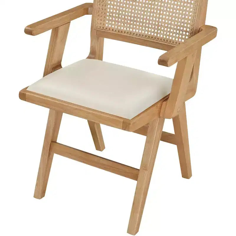 Meridian Furniture, Chaises de salle à manger avec accoudoirs en cuir végétalien Abby, lot de 2
