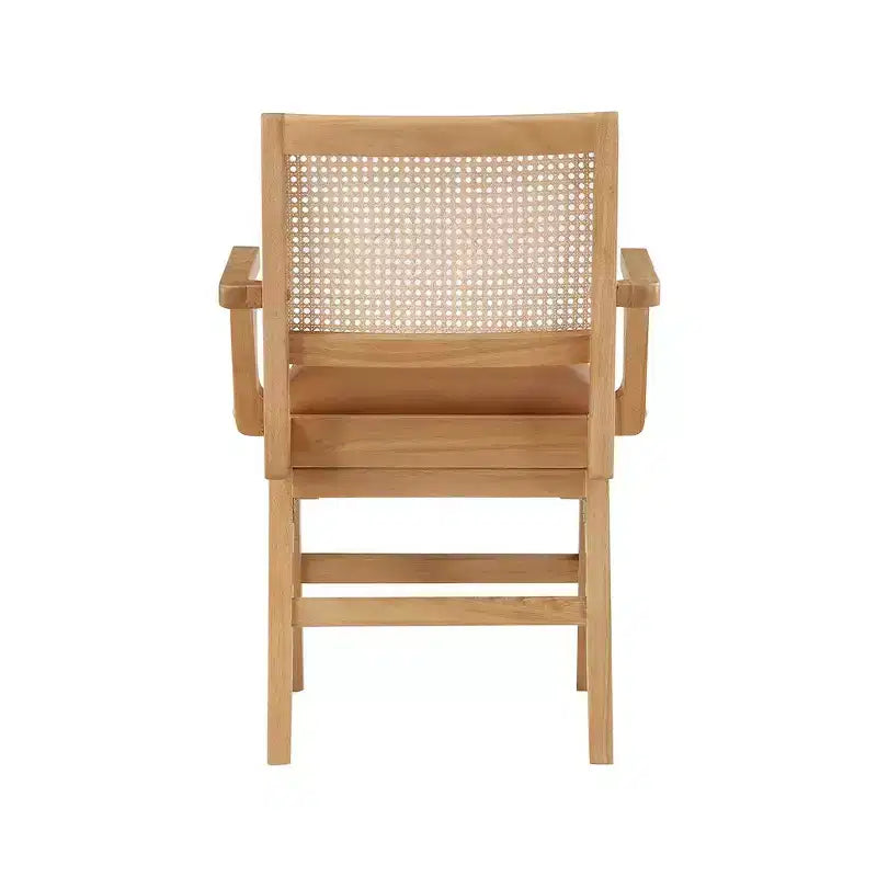 Meridian Furniture, Chaises de salle à manger avec accoudoirs en cuir végétalien Abby, lot de 2