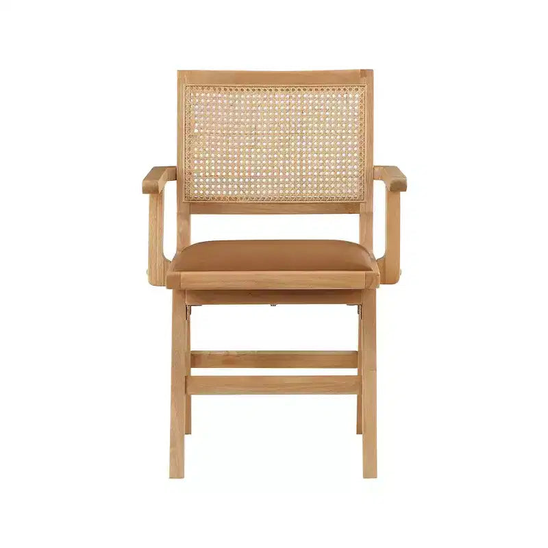Meridian Furniture, Chaises de salle à manger avec accoudoirs en cuir végétalien Abby, lot de 2