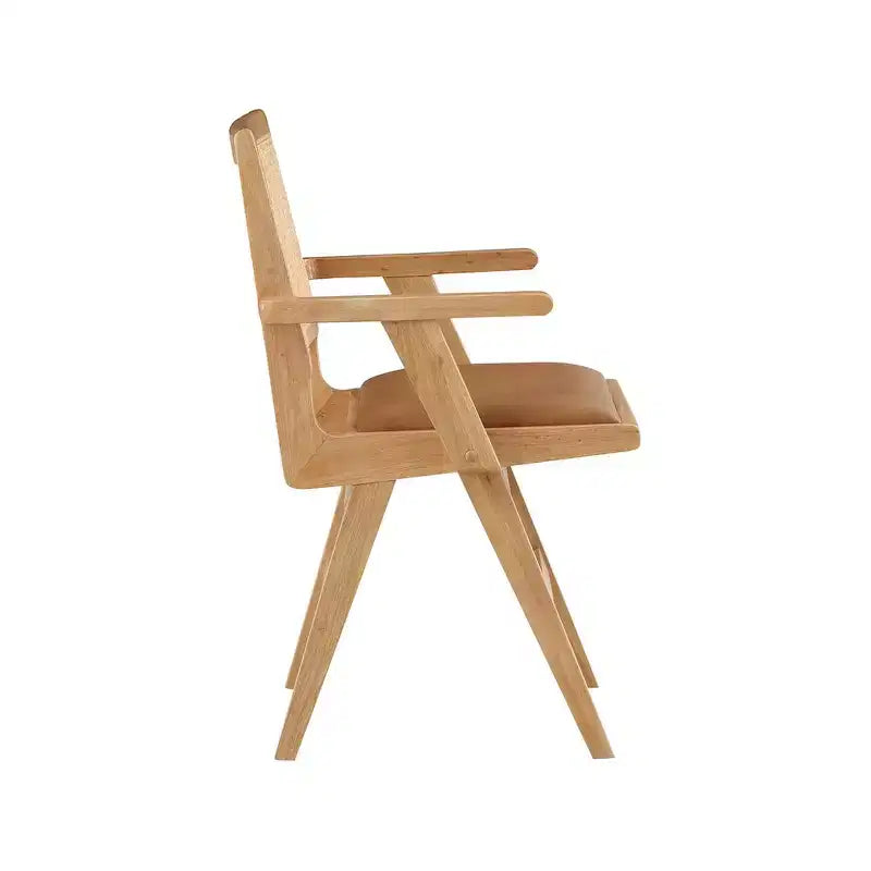 Meridian Furniture, Chaises de salle à manger avec accoudoirs en cuir végétalien Abby, lot de 2