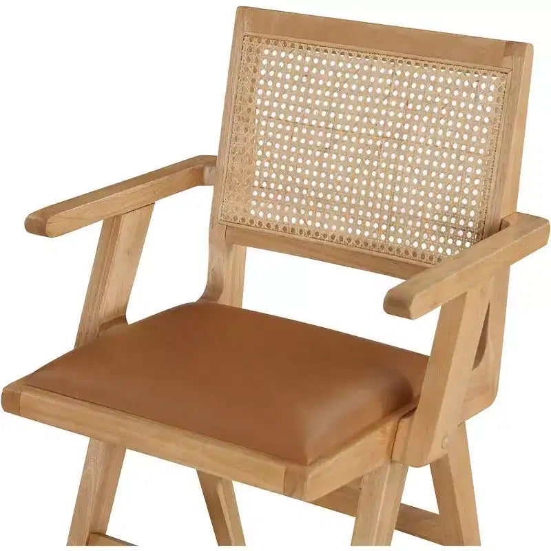 Meridian Furniture, Chaises de salle à manger avec accoudoirs en cuir végétalien Abby, lot de 2