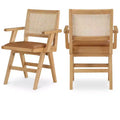 Meridian Furniture,Abby Vegan Leather Dining Arm Chair, Set of 2