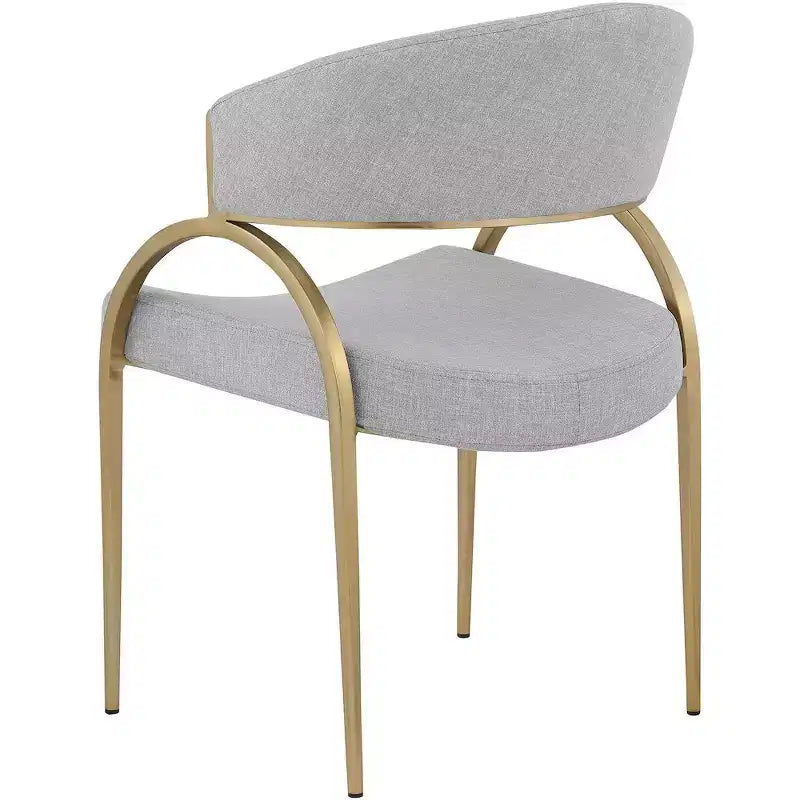 Meridian Furniture, Chaises de salle à manger en tissu texturé lin Privet, lot de 2