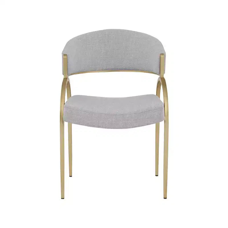 Meridian Furniture, Chaises de salle à manger en tissu texturé lin Privet, lot de 2