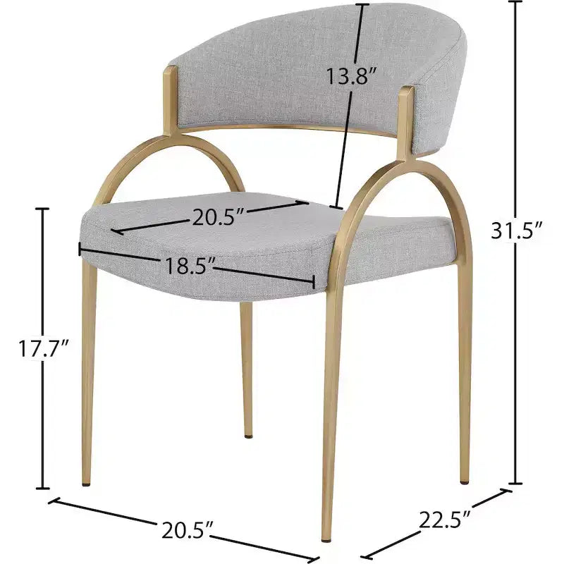 Meridian Furniture, Chaises de salle à manger en tissu texturé lin Privet, lot de 2