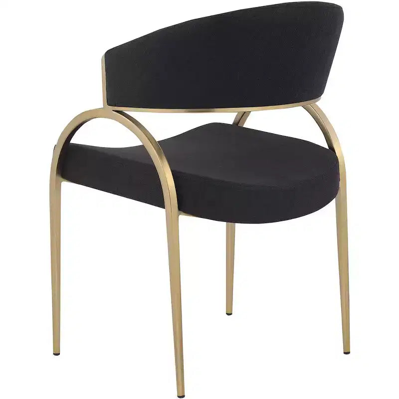 Meridian Furniture, Chaises de salle à manger en tissu texturé lin Privet, lot de 2