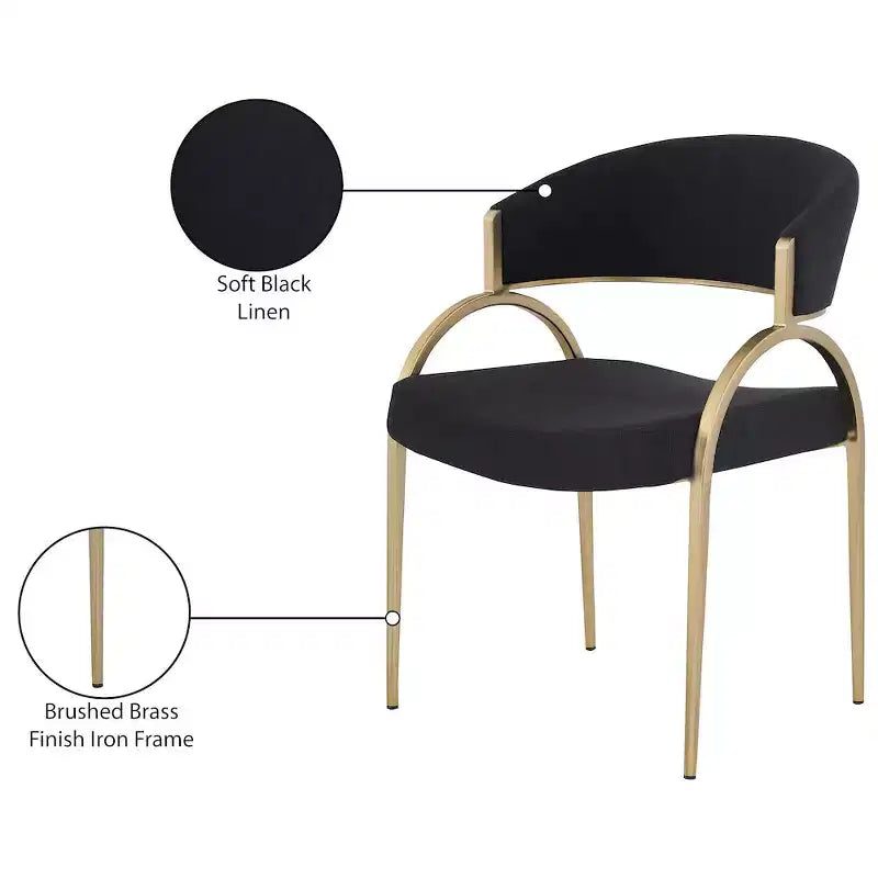 Meridian Furniture, Chaises de salle à manger en tissu texturé lin Privet, lot de 2