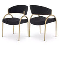 Meridian Furniture,Privet Linen Textured Fabric Dining Chair, Set of 2