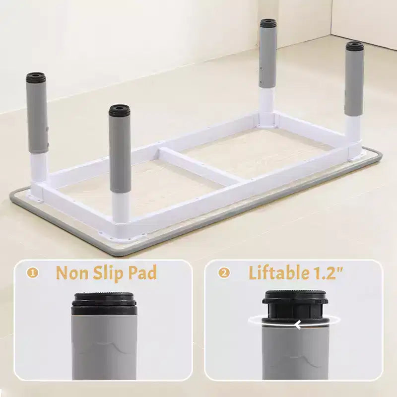 47 Modern Height Adjustable Toddler Table and 6 Chairs Set with Non-Slip Table Legs&Organizer Graffiti Desktop