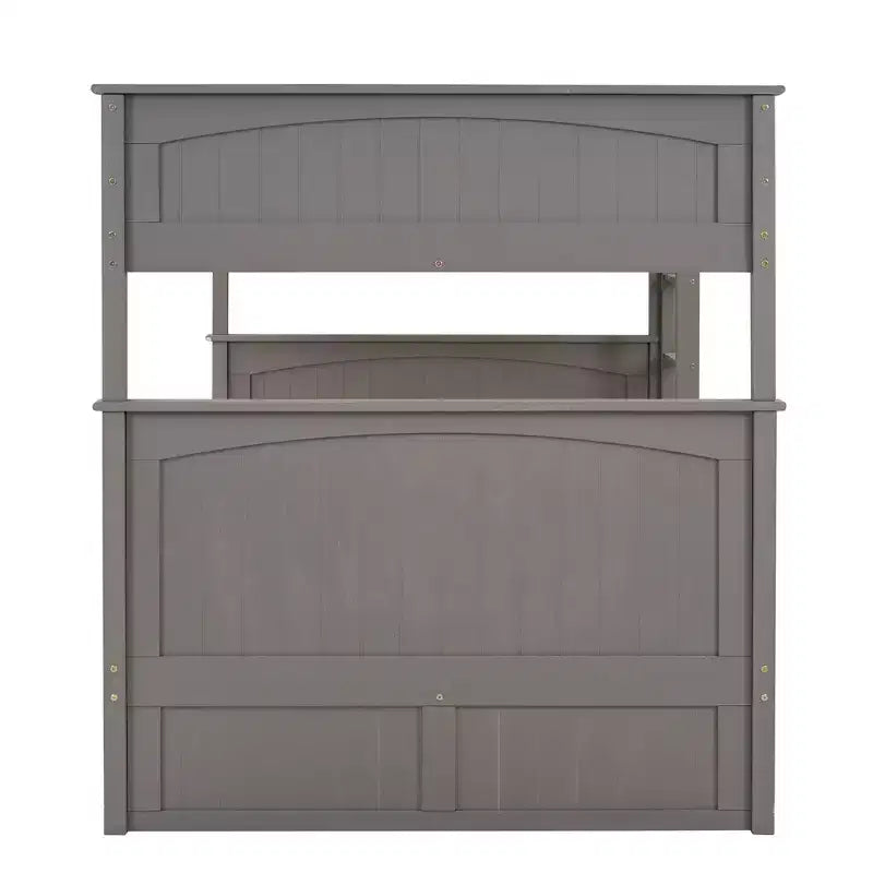 Lit superposé double sur double avec lit gigogne simple, lit superposé en pin avec barrières de sécurité, blanc
