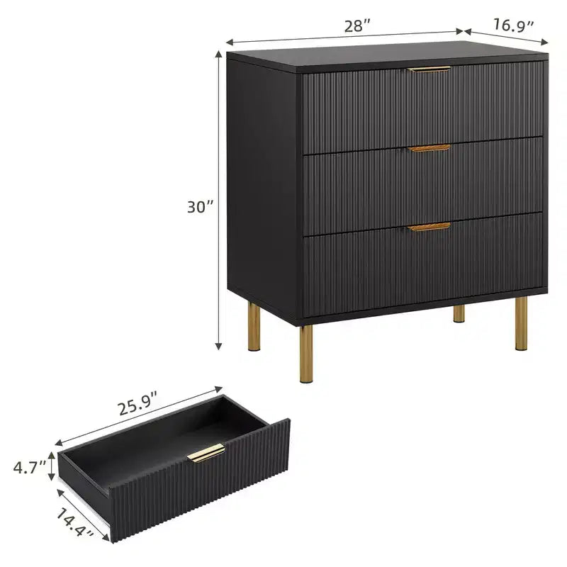 Commode 3/5/6 tiroirs pour chambre avec poignées dorées, commode en bois moderne et organisateur de rangement pour salon, entrée ou couloir