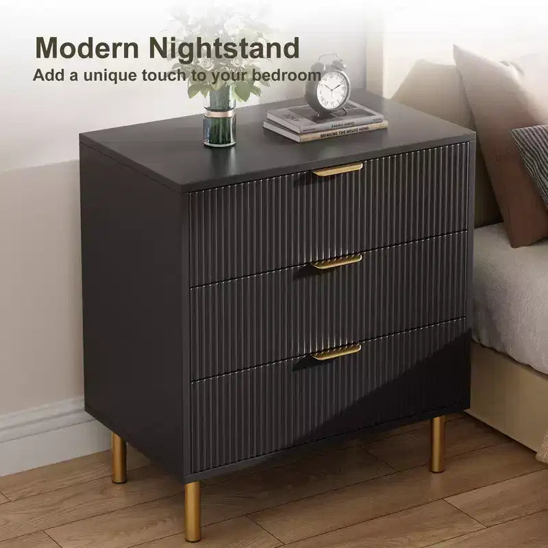 Commode 3/5/6 tiroirs pour chambre avec poignées dorées, commode en bois moderne et organisateur de rangement pour salon, entrée ou couloir
