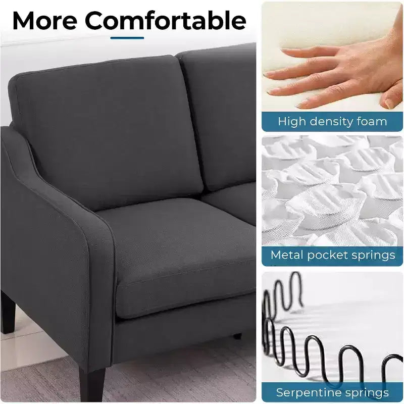 VINGLI Loveseat 53 Small Couches Loveseat Sofas for Living Room Mid Century Modern Sofa Couch