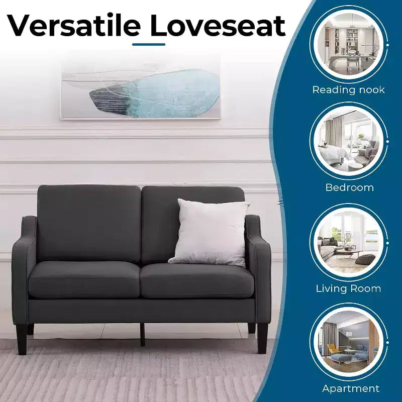 VINGLI Loveseat 53 Small Couches Loveseat Sofas for Living Room Mid Century Modern Sofa Couch