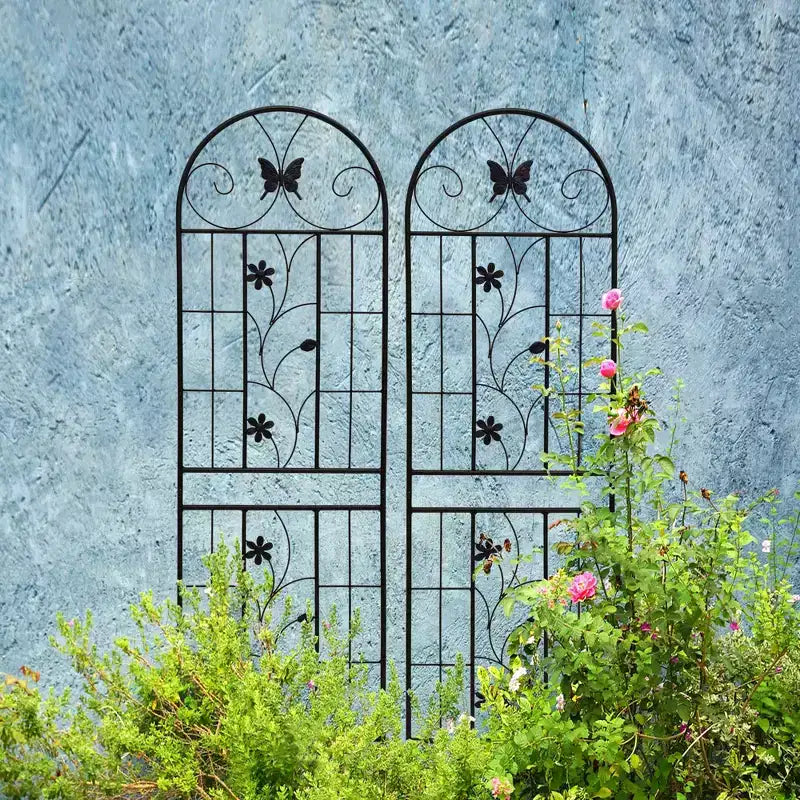 MAYEERTY 2-Pack 71x19.7in Metal Garden Trellis - Rustproof, Black, for Outdoor Climbing Plants & Flowers