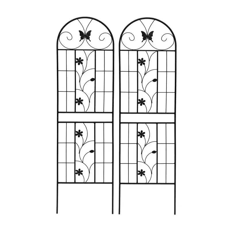 MAYEERTY 2-Pack 71x19.7in Metal Garden Trellis - Rustproof, Black, for Outdoor Climbing Plants & Flowers