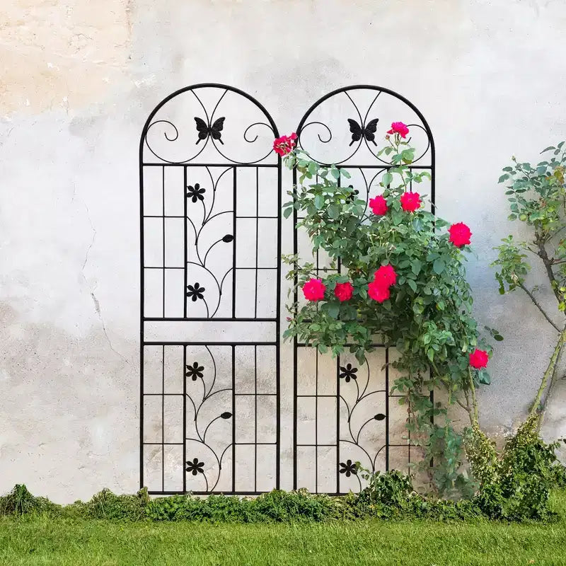 MAYEERTY 2-Pack 71x19.7in Metal Garden Trellis - Rustproof, Black, for Outdoor Climbing Plants & Flowers