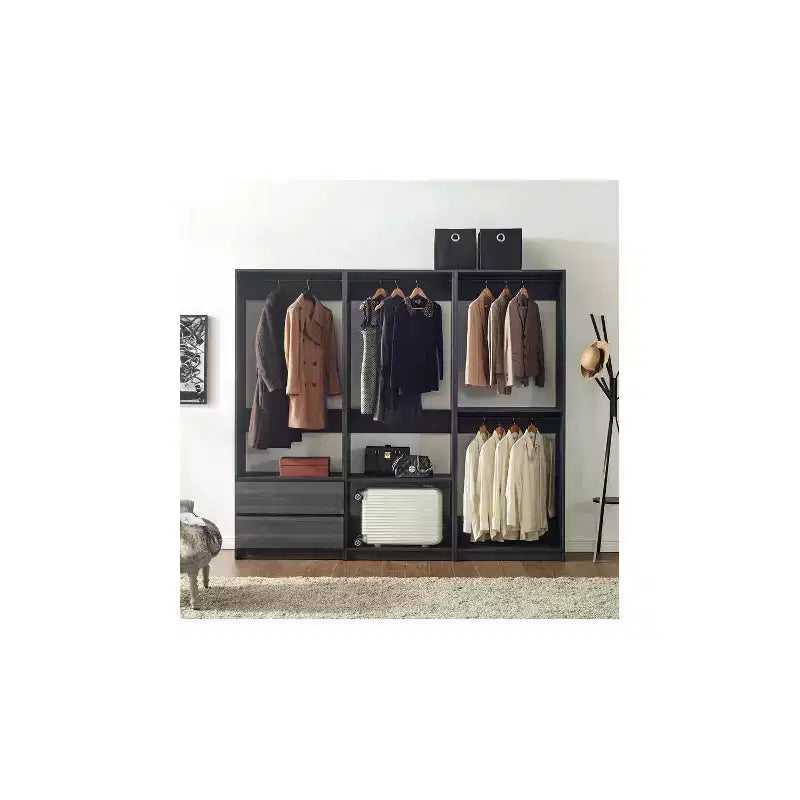 HomeStock Prosper Freestanding Walk in Wood Closet System
