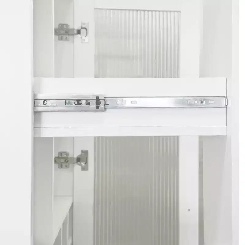 GDFStudio Dillon Modern 70.8 Wood Multi-functional Tall Cabinet with Pull-Out Storage Shelves and Wine Shelves