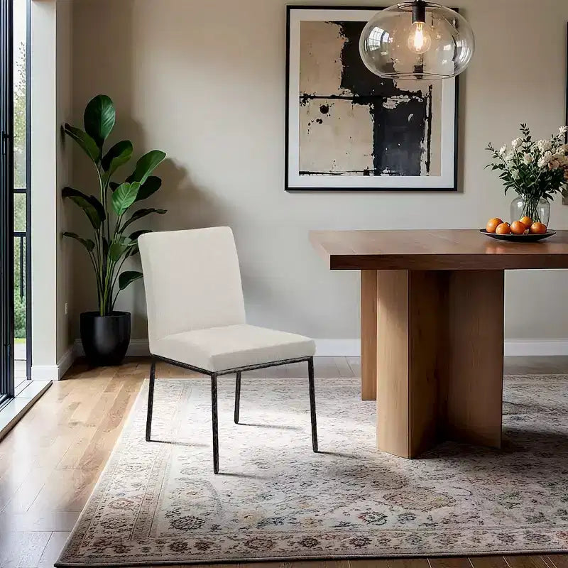 Meridian Furniture,Reeves Chenille Fabric Dining Chair, Set of 2