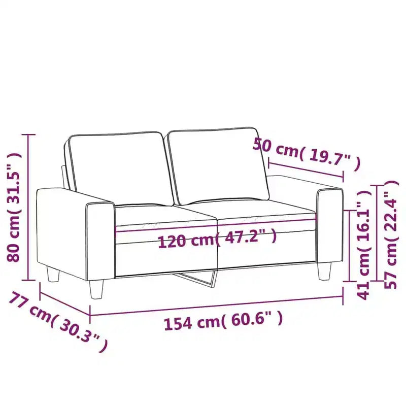 vidaXL 2-seater Sofa Light grey