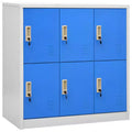 vidaXL Locker Cabinet Set, Secure Steel Organizer for Schools, Offices, Gray and Blue, Easy Assembly Required, 5pcs