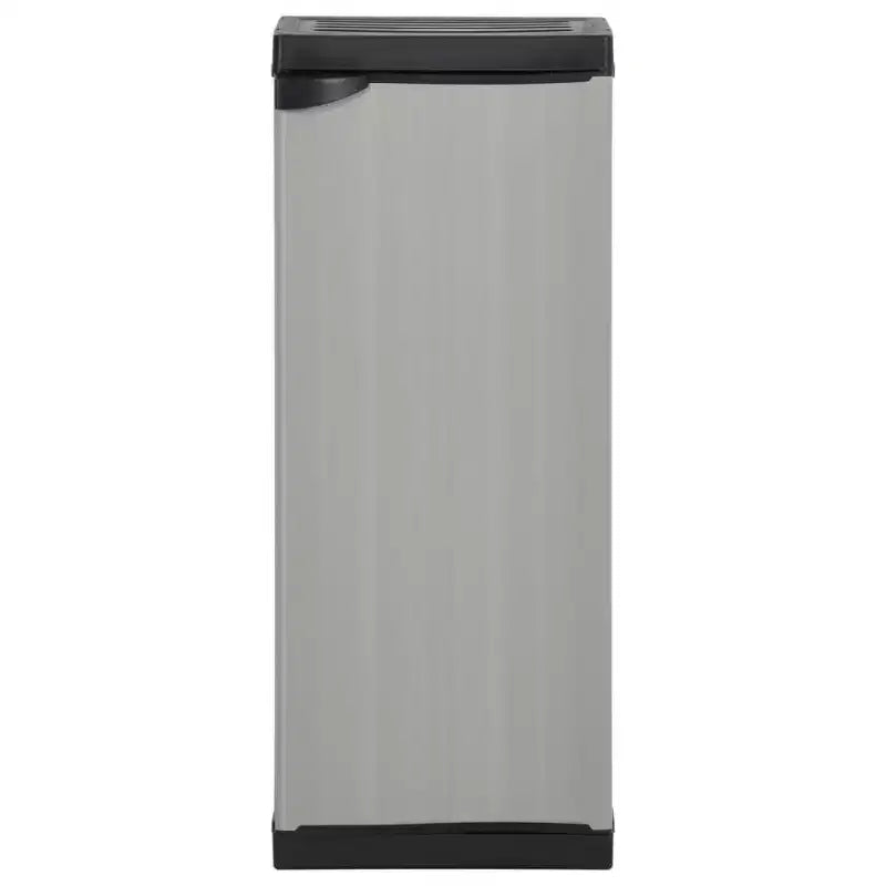 vidaXL Garden Storage Cabinet - Compact Patio Organizer, PVC and PP Material, with 1 Shelf and Security Lock, Gray and Black, 13.8x15.7x33.5