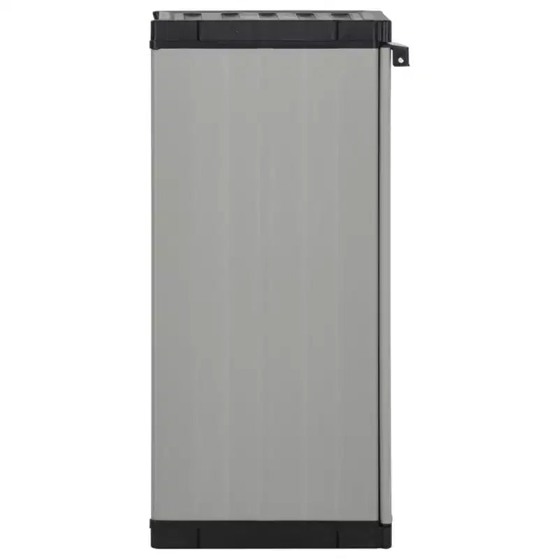 vidaXL Armoire de rangement de jardin – Organiseur de patio compact, en PVC et PP, avec 1 étagère et serrure de sécurité, gris et noir, 35x40x85 cm
