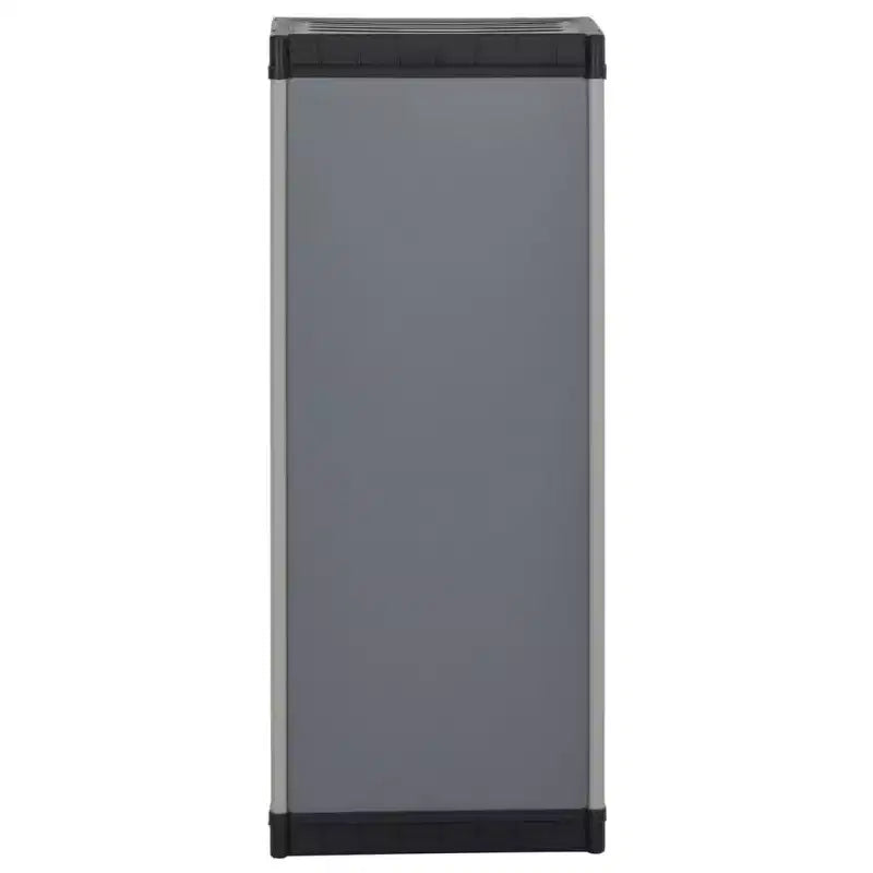 vidaXL Armoire de rangement de jardin – Organiseur de patio compact, en PVC et PP, avec 1 étagère et serrure de sécurité, gris et noir, 35x40x85 cm