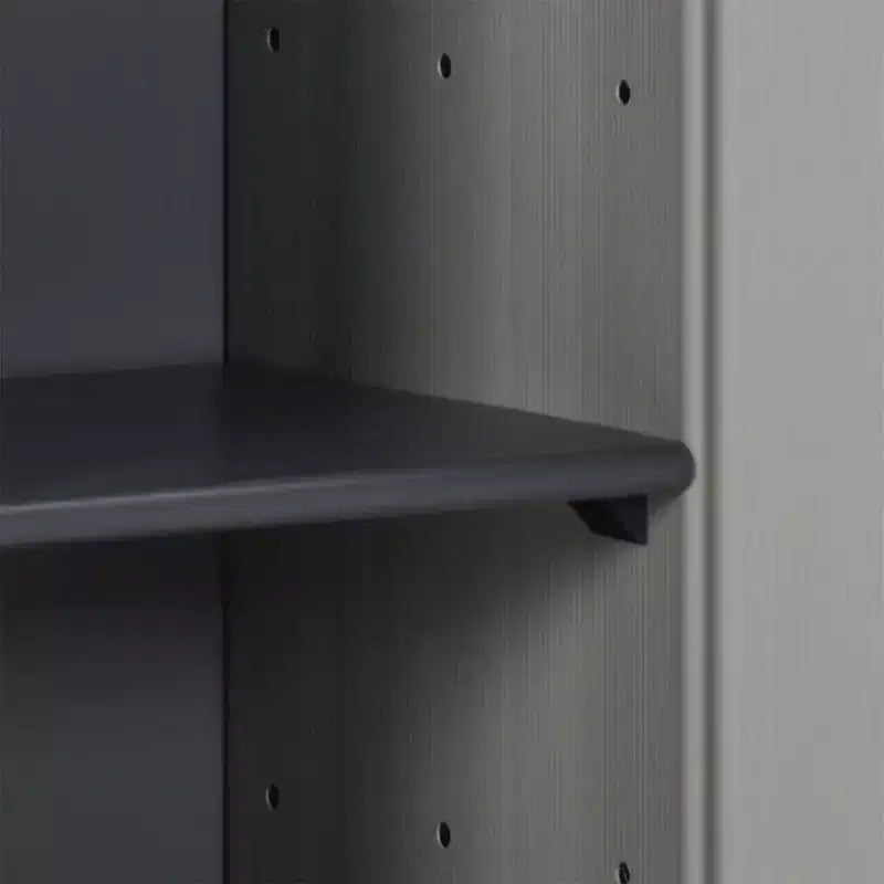 vidaXL Armoire de rangement de jardin – Organiseur de patio compact, en PVC et PP, avec 1 étagère et serrure de sécurité, gris et noir, 35x40x85 cm
