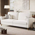 84 Sofa, 3 Seater Couch for Living Room, Modern Loveseat, Boucle Sofa with Deep Seats and Wide Armrests, Wood Legs, Easy Assembly, Dark Blue