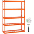 VEVOR Storage Shelves, 2500 lbs, 5 Tier Heavy Duty Garage Shelving, 18 D x 48 W x 72 H Adjustable Metal Shelves, Orange