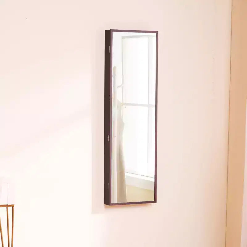 Meuble à bijoux avec miroir VEVOR, armoire à bijoux verrouillable de 119,5 cm de haut avec miroir pleine longueur, miroir à bijoux mural ou à accrocher à la porte, marron