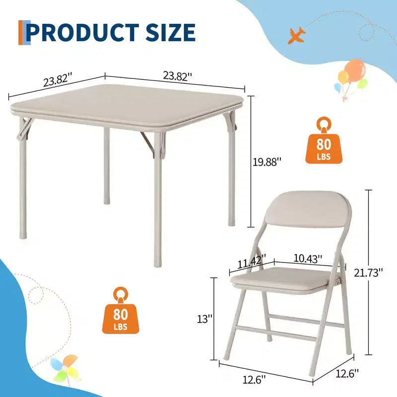 Ensemble table et chaises pliantes 3 pièces pour enfants, ensemble table et chaises d'activités pour tout-petits pour salle à manger, garderie, salles de classe