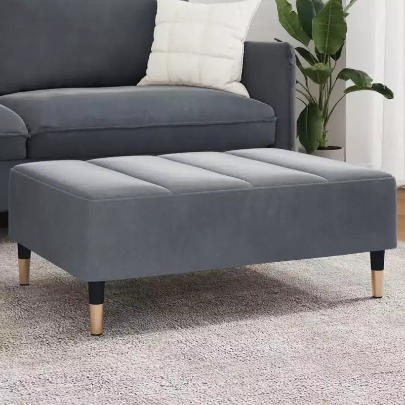 CLIHOME Pouf rond moderne en velours, tabouret d'appoint avec cadre en contreplaqué, petit repose-pieds pour chambre et salon