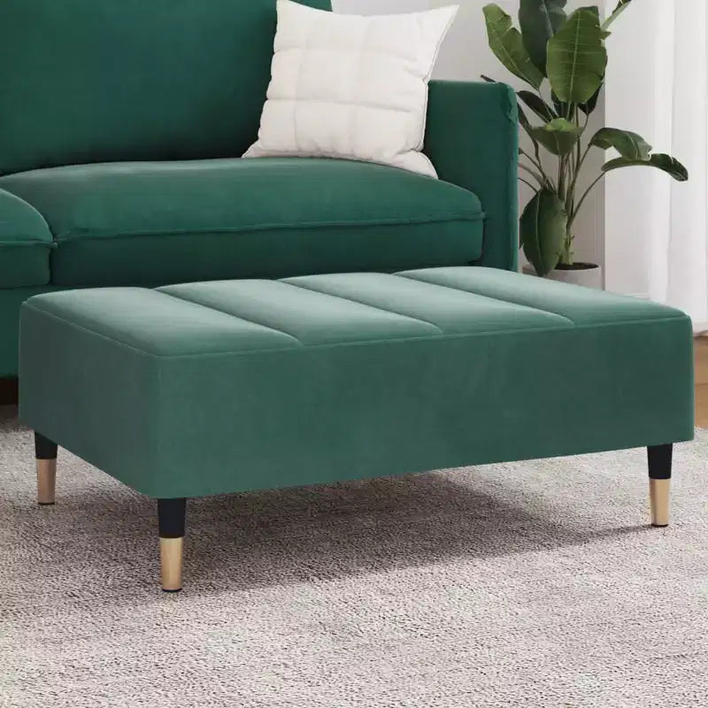 CLIHOME Pouf rond moderne en velours, tabouret d'appoint avec cadre en contreplaqué, petit repose-pieds pour chambre et salon